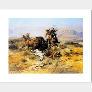 “Buffalo Hunt Downfall” by Charles Russell Posters and Art